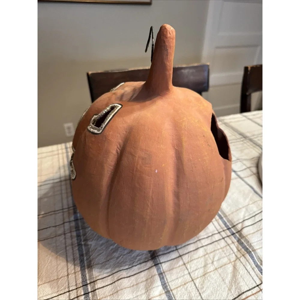 Pottery Barn Kids Halloween Luminary Jackolantern‎ Pumpkin Paper Mache Retired